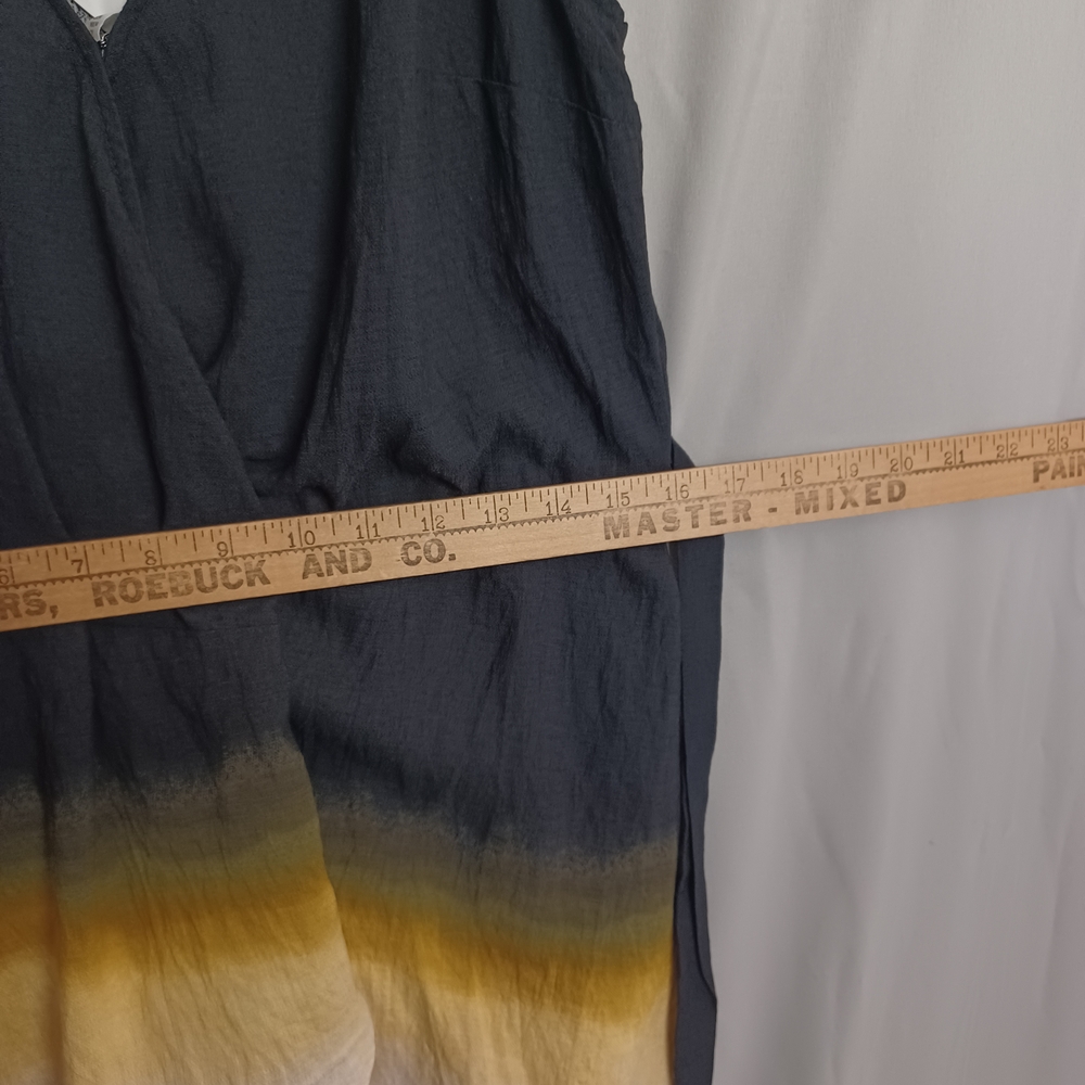 H&M Ombre Mini Dress Yellow Black Wrap Cocktail Medium - Picture 7 of 9
